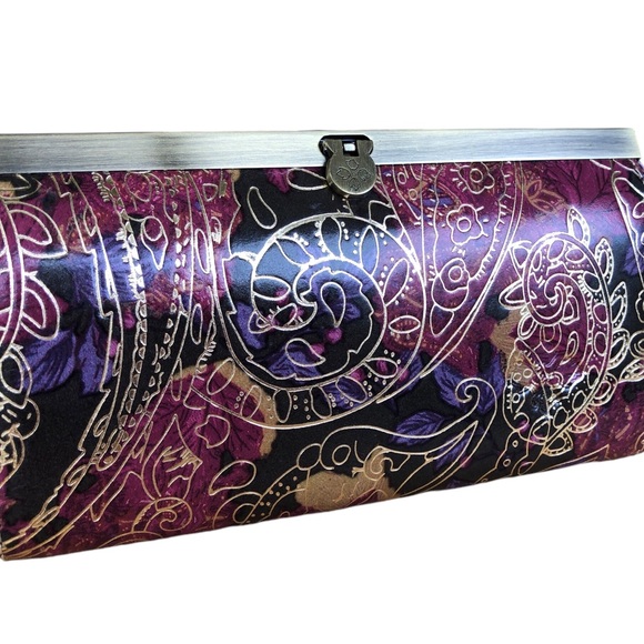 NWOT Patricia NASH Floral Metallic Italian Leather Wallet - Picture 6 of 15